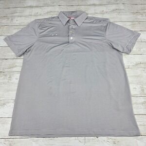 Oobe Polo Shirt Mens Large Grey Team Style Hydrochill Striped SS